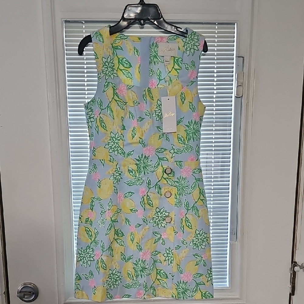 Lilly Pulitzer Vibrant Floral Mini Dress - Blue, Yellow, and Green